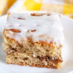 Piece of coffee cake on plate.