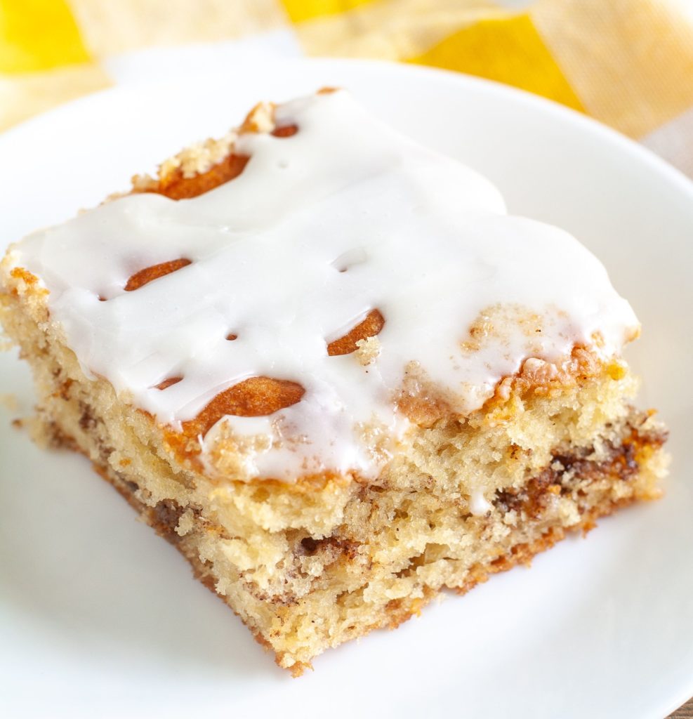 piece of coffee cake on a white plate