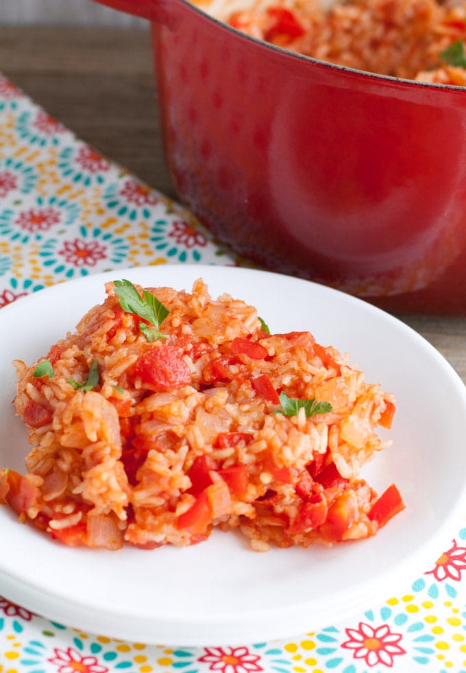 Mexican rice on a plate