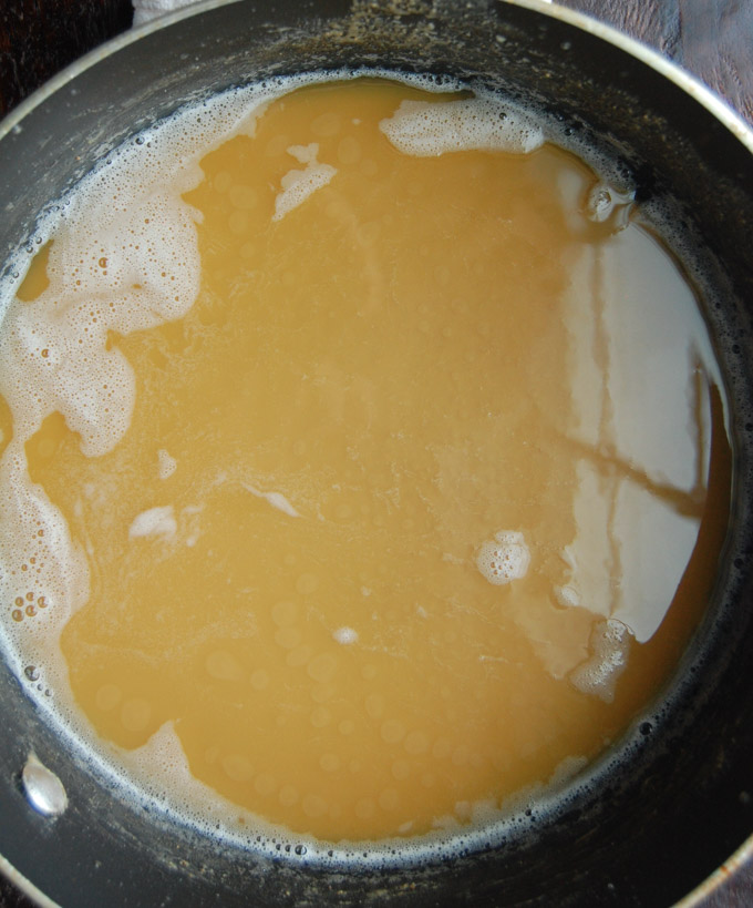 Browned butter in a saucepan 
