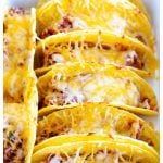 Baked tacos in casserole dish