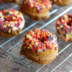 Mini donuts with sprinkles.