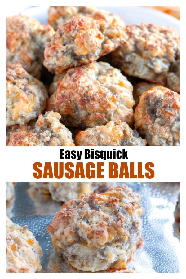 Easy Bisquick Sausage Balls made with 3 basic ingredients. Perfect for a game day, breakfast, or snack!! These are a family favorite that everyone loves! #sausageballs #bisquick #gamedayfood #breakfast #holidayfood #holidays #sausage