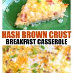 Plate with breakfast casserole.