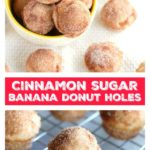Donut holes in bowl and wire rack.