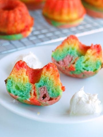 Rainbow bundt cakes are so fun to make and eat!