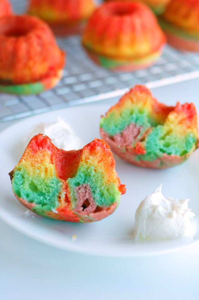 Rainbow bundt cakes are so fun to make and eat! 
