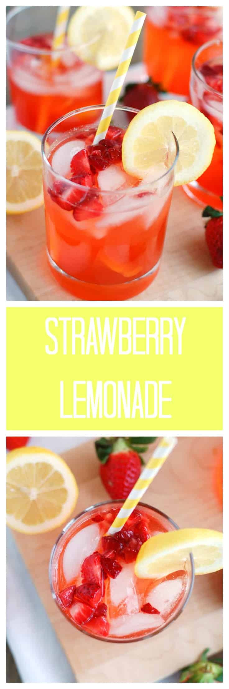 Strawberry Lemonade - Easy strawberry lemonade. Great for a party or brunch. #strawberrylemonade #lemonade #drink #strawberry #brunch #party