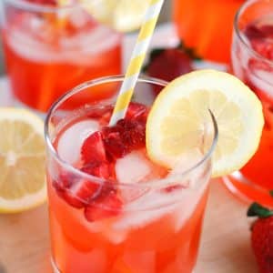 Strawberry Lemonade - The BEST strawberry lemonade. Made with fresh lemon juice and strawberries, everyone will love this recipe!