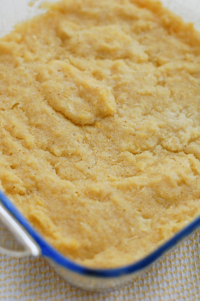 Copycat Chi-Chi's Sweet Corn Cake in a baking dish