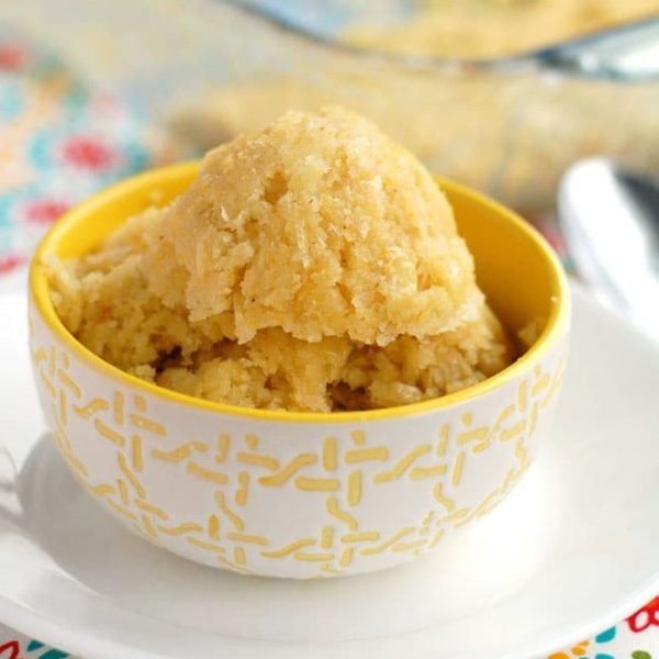 Sweet Corn Cake in a bowl.