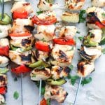 Grilled chicken skewers.