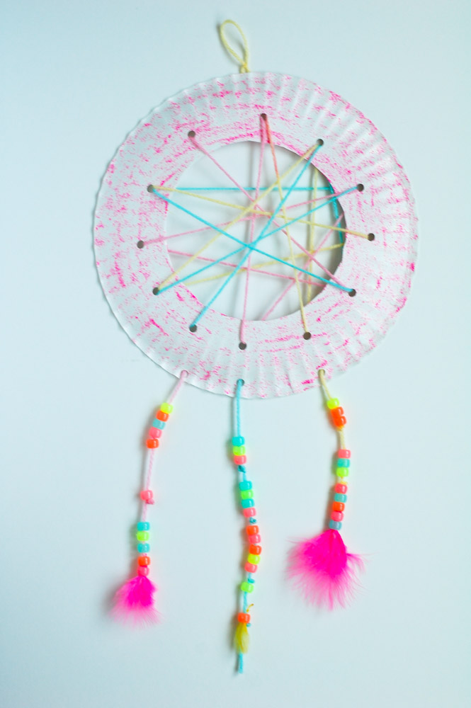 This DIY Dream Catcher is a wonderful craft for young kids to hang in the bedroom and catch their sweet dreams. 