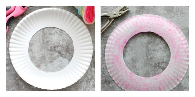 DIY Dream Catcher Paper Plate with hole cut out of center for Dream Catcher