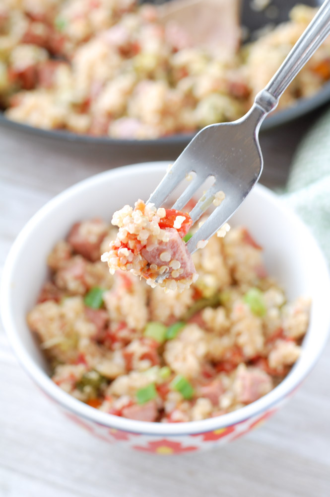 It doesn't get any easier than one pan. This dish is full of flavor with turkey kielbasa, tomatoes with green chilies, broccoli and CHEESE. 