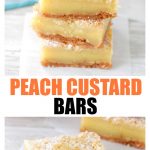 Stack of 3 custard bars on table.