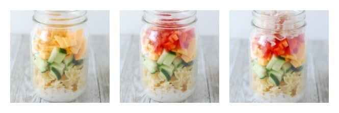 how to make mason jar pasta salad