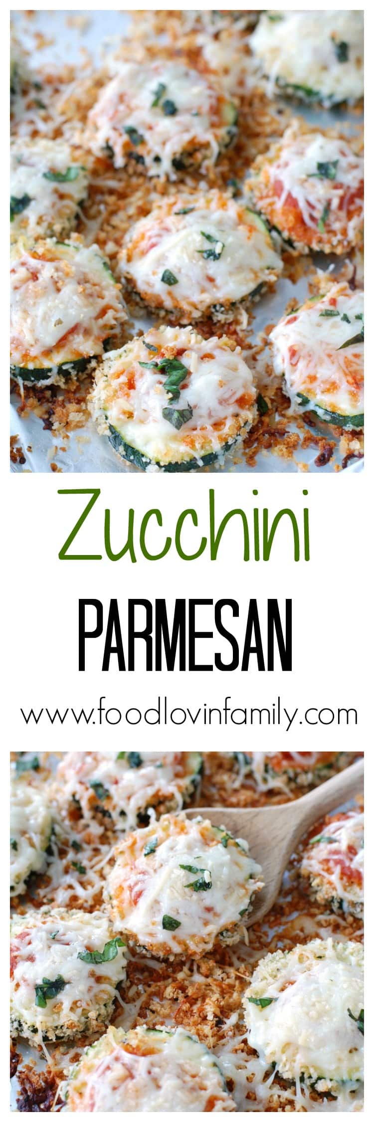 Zucchini Parmesan is a great way to use leftover zucchinis and makes a perfect meatless Monday meal.