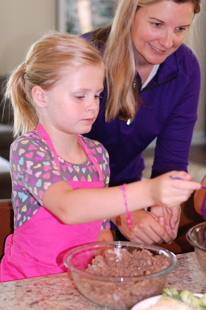 Kids helping make dinner