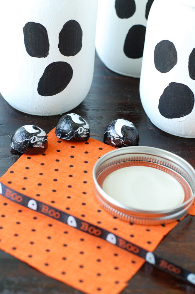 These mason jar ghost candy gifts are the perfect Halloween treat for friends and family.