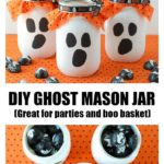 Jars painted like ghosts.