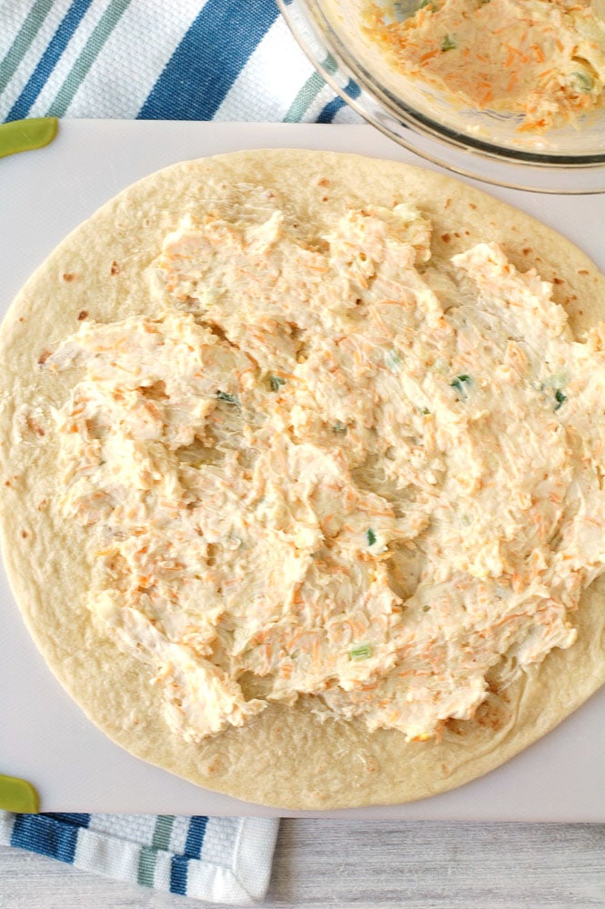Roll Up mixture spread on a tortilla