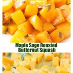 Cubed squash on plate.