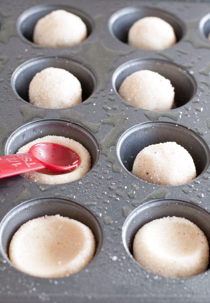 Cookie dough in muffin cups