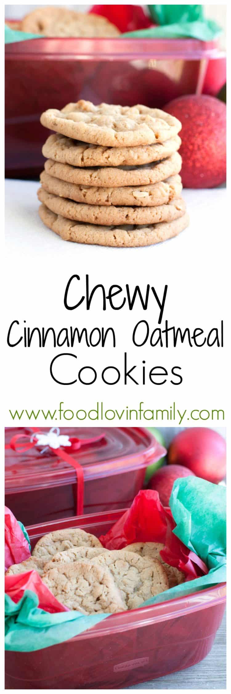 Chewy Cinnamon Oatmeal Cookies are delightfully chewy with a hint of cinnamon