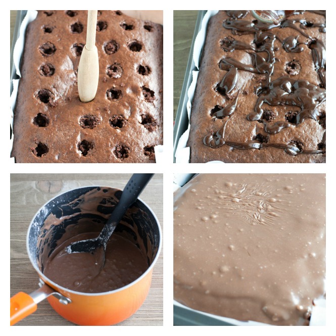 Chocolate cake and fudge