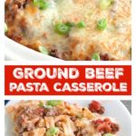 Beef casserole on plate.