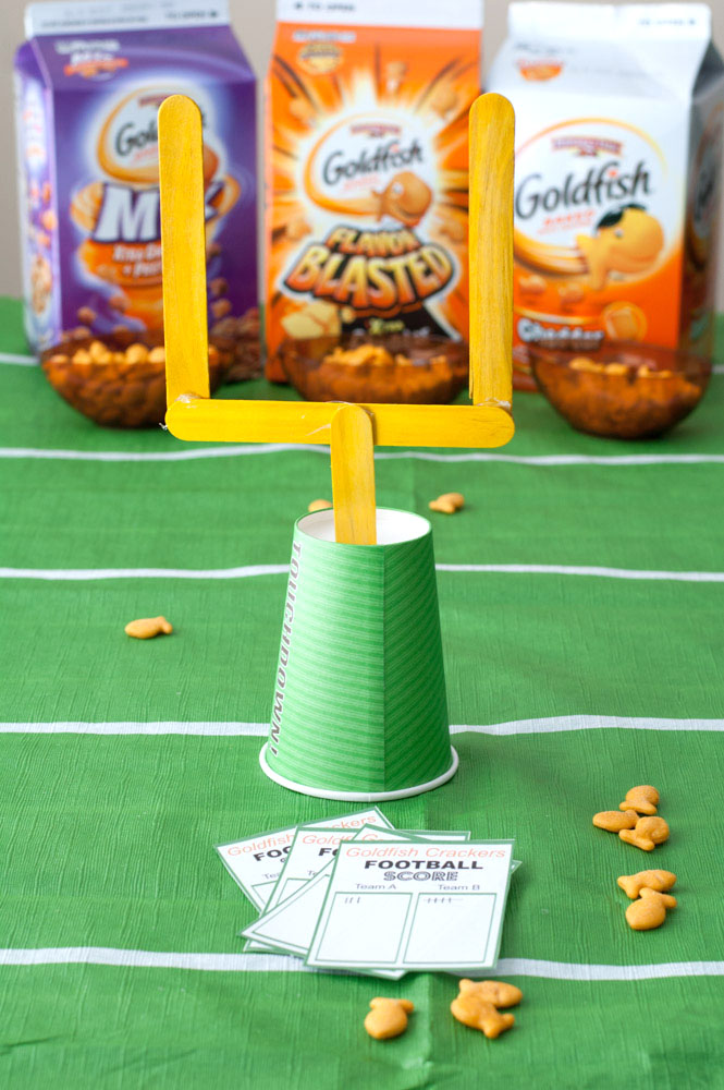 Easy Game  Day Craft  Stick  Field Goal Goldfish Crackers 