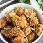 Bowl of crispy chicken bites.