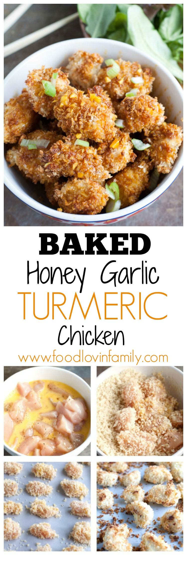 Baked honey garlic turmeric chicken packs a lot of flavor into crispy chicken bites.