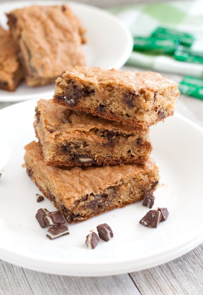 Cookie Bars with Andes mints
