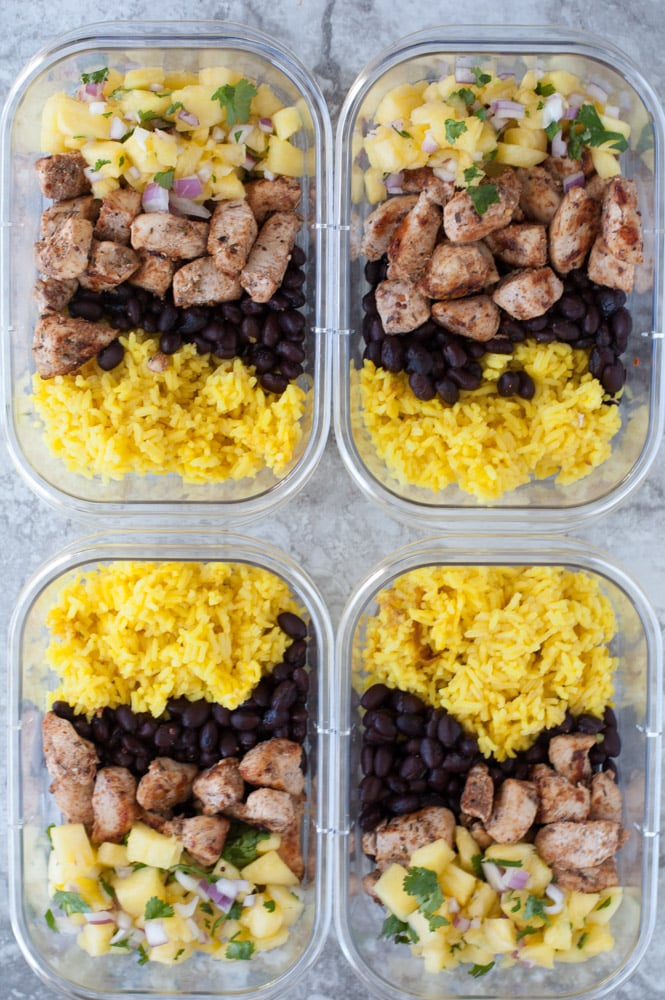 jerk chicken meal prep bowls 