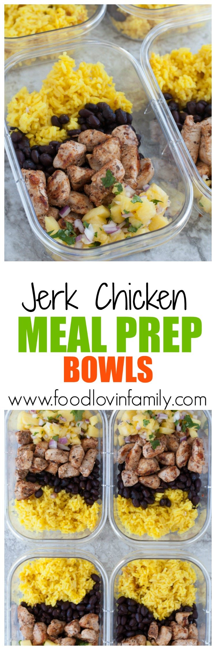 jerk chicken meal prep bowls PIN image