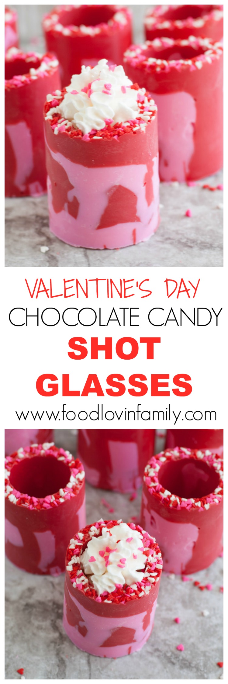 Red and pink candy glasses.