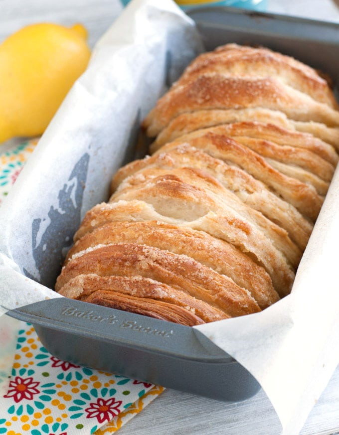 easy lemon pull-apart bread unglazed