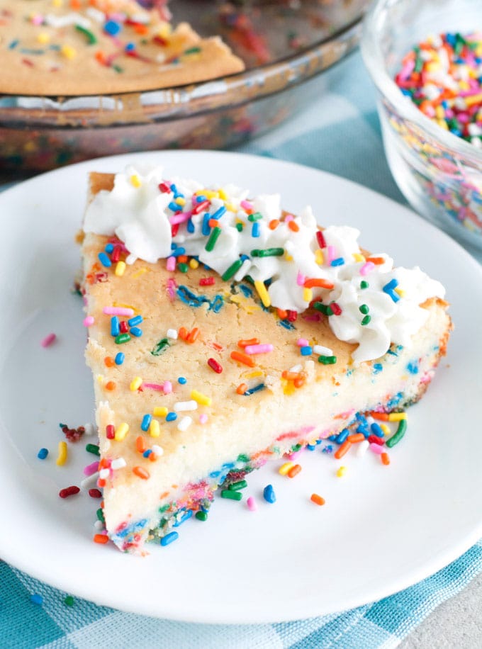 funfetti cake on a plate