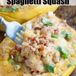 Spaghetti Squash with chicken taco filling