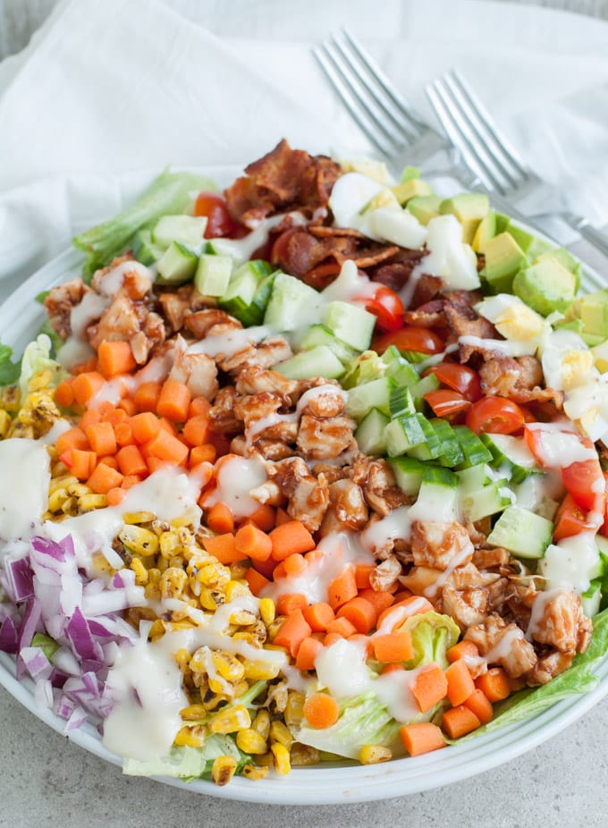 bbq chicken cobb salad summer salad