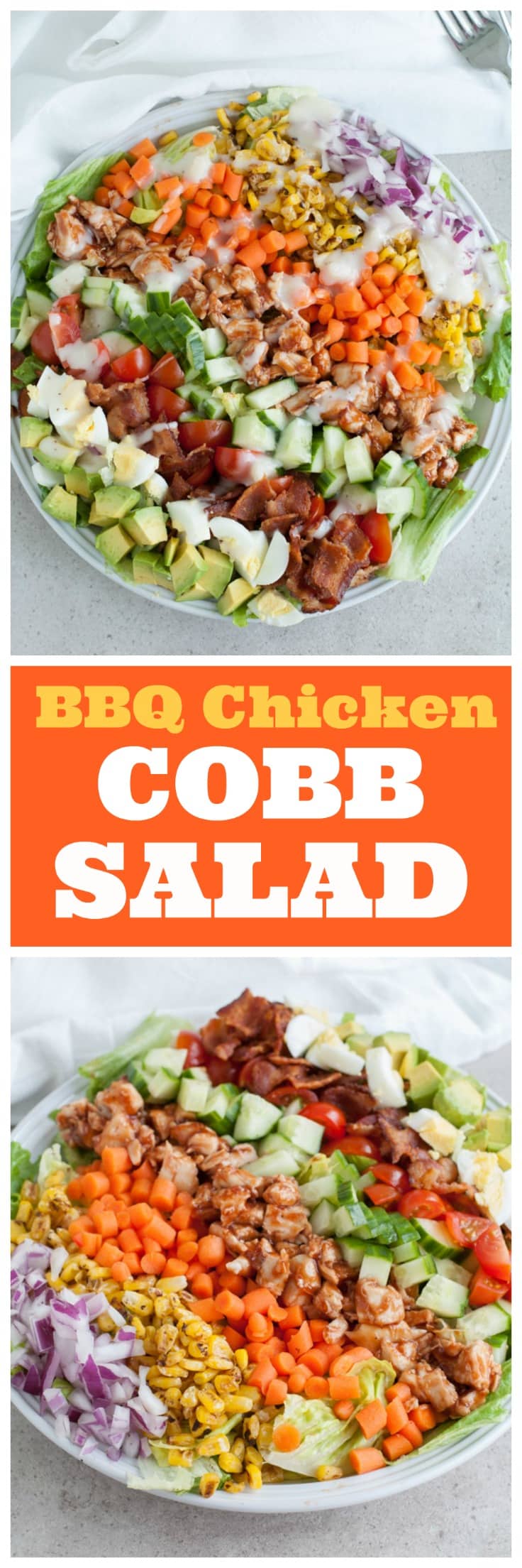 BBQ chicken salad in a bowl. 