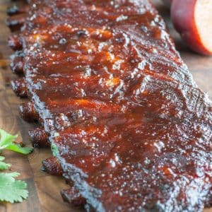 Ribs on cutting board.