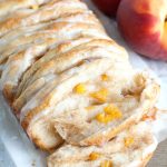 Pull apart bread with peaches.