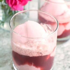 Glasses with sangria and sherbet.