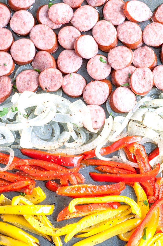 sheet pan sausage and pepper sandwiches