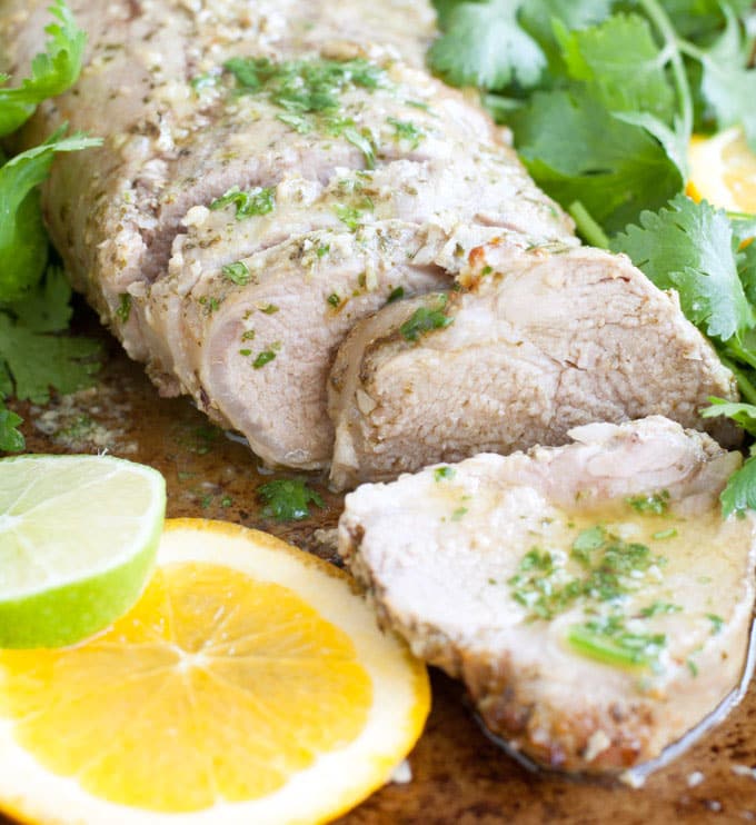 Mojo Pork Tenderloin with orange, lime and cilantro