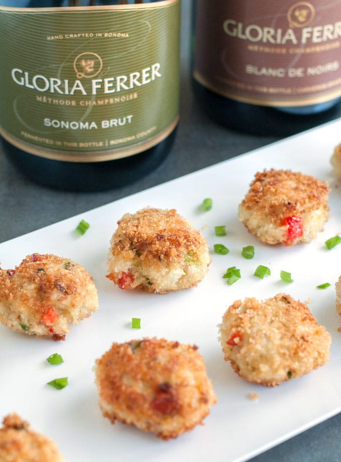 mini crab cake appetizer on a plate 