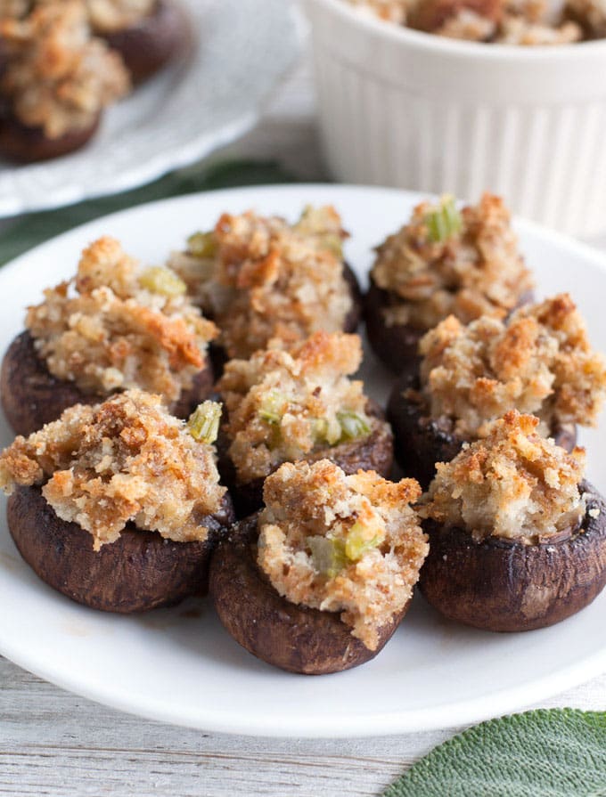 Stuffed mushrooms on a plate. 